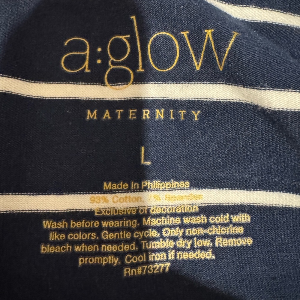 Maternity Navy and White Striped Dress Size L - Picture 3 of 3